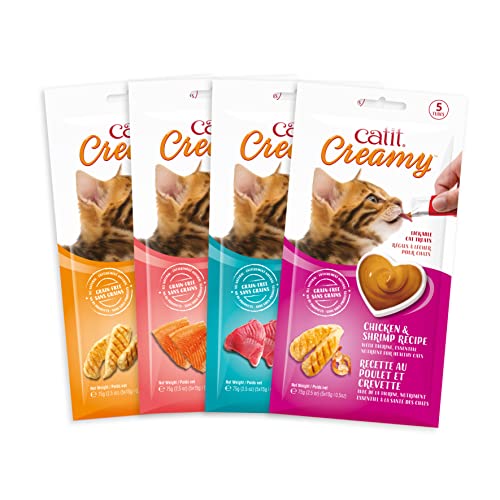 Catit Creamy Lickable Cat Treat – Hydrating and Healthy Treat for Cats of All Ages - Chicken & Shrimp, 5-Pack - size: 0.5 Ounce (Pack of 5)