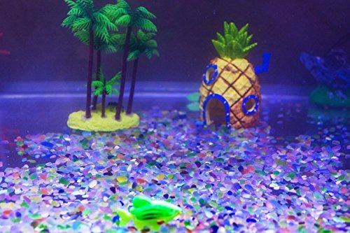 340PCS Glow Stone Glowing in The Dark Pebbles Outdoor Decor Fish Tank Gravel Rocks Decoration (Pink in Daytime, Purple in The Dark) - color: Purple, size: 340