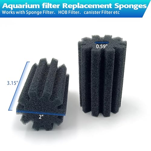 Aquarium Sponge Filter Replacement Sponges (4-Pack) for Small(5-20 Gallon) - size: Replacement Sponge(5-20gal)