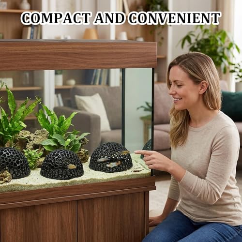3Pcs Black Shrimp Caves, Shrimp Hides for Aquarium, Shrimps Hide Decorations, Aquarium Hideout, Fish Tank Porous Cave Shelter Hideout for Shrimps and Small Fish