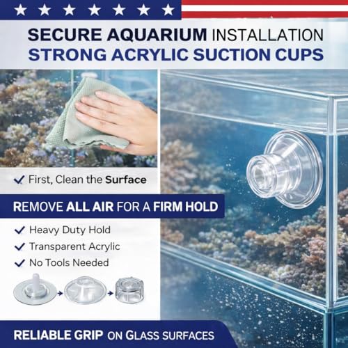 kcrygogo 13 Plug Holes Coral Frag Rack Clear Acrylic Holder Aquarium Fish Tank Button Coral Reef Broken Frame Enhanced Suction Cup (2 Pack)