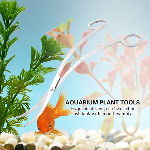 Aquarium Scissor, Aquarium Plant Scissors Stainless Steel Water Plant Trim Tool Aquatic Plant Aquarium Fish Aquatic Plant Cleaning Tools(Scissors) Scrapers