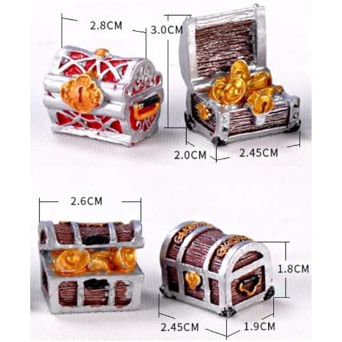 Pirate-Themed Mini Treasure Chest Aquarium Decor - Pearlescent Fish Tank Accessories for Small Aquariums, Goldfish Tank Decorations, Pool Tank Makeup, Fun Air Decor, 3Pcs Random Creative Aquascaping