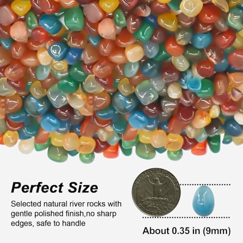 Aquarium Rocks,Landscaping Pebbles, River Rocks Decorative Ornamental Pebbles, DIY Smoothed Rocks for Potted Plant Resin Art Vase Fillers Aquarium Gravel Rocks (Colorful, 5 Pounds) - color: Colorful, size: 5 Pounds