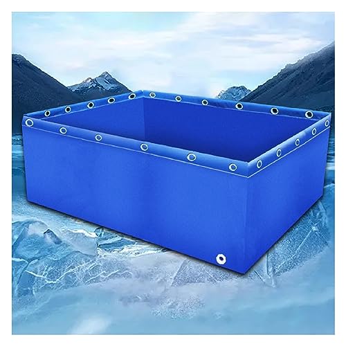PVC Canvas Ponds with Drain Valve, 0.5mm Tarp Temporary Holding Tank for Saltwater Fish, Koi, Turtles, Outdoor Water Storage Pool for Aquariums and Swimming - size: 0.6x1x0.5m