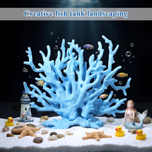 Artificial Aquarium Coral Ornament, Plastic Fish Tank Plants Decoration, Fish Tank Fake Coral, Cute Fish Tank Decorations, Multi-Purpose Simulation Water Grass for Aquarium Landscape