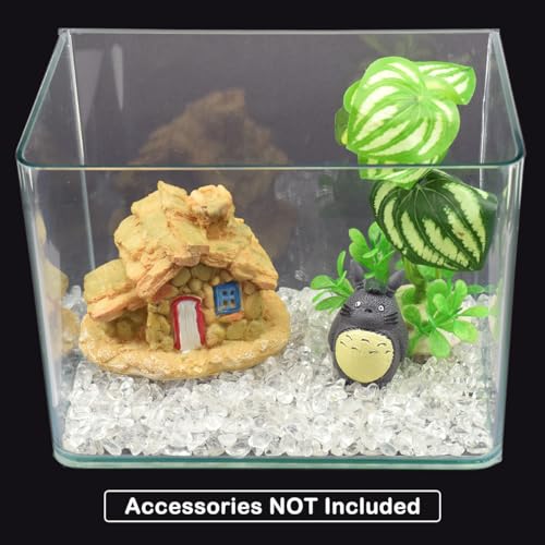 WAYBER 2 Lbs/920g Natural White Clear Quartz Crystal Stones Irregular Aquarium Pebble Decorative Rocks Gravels Sands for Turtle Tank//Terrarium/Flowerpot/Vase Decoration (Fill 2 Cups) - color: Clear, size: 2 Pounds