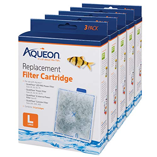 Aqueon Replacement Filter Cartridges For Filter Models 20, 30, 40, 50, and 75, and Canister Models 200, 300, and 400, Large, 15 pack - size: 15 Pack