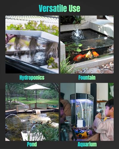 Pawfly 1060 GPH Fountain Pump, 85 W Submersible Water Pump with 14.8 ft. High Lift and 3 Nozzles, Quiet Water Fountain Pump for Aquarium Fish Tank Waterfall Pond & Hydroponics - style: 1060 GPH