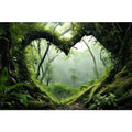 AWERT 72x18 inches Polyester Tropical Rainforest Terrarium Background Stream Green Huge Tree Reptile Habitat Background Foggy Rainforest Aquarium Background - size: 72x18in/180x45cm