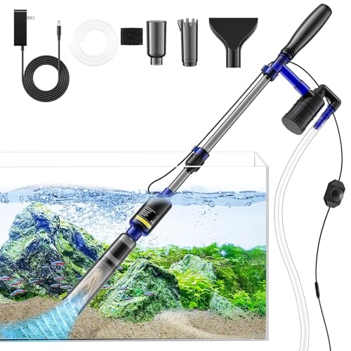Fish Tank Cleaner, Aquarium Gravel Cleaner, 530GPH/32W Electric Fish Tank Cleaning Tools, Adjustable Water Flow Aquarium Gravel Cleaner, Turtle Tank Gravel Cleaner Vacuum for Wash Sand, Water Changing