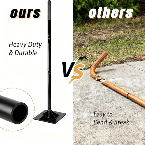 Steel Tamper Tool with 48 inch Handle, 10''x10'' Gardening Hand Tools for Leveling Ground Installing Pavers Driveway, Garden, Yard and Repairing Blacktop
