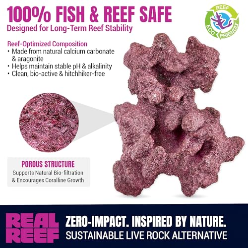Shelf Rock, Mini 6–10" (15-Pack, 20 lb Box) - Artificial Live Rock for Saltwater Aquariums, Reef-Safe Nano Shelf Pieces for Coral Platforms & Aquascapes