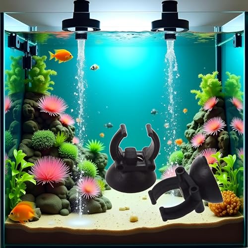 2 PCS Black Suction Cup Fish Tank Aquarium Heater Rubber Clip Airline Tubing Glass Holder Pet Supplies Cost- Effective Fashion in Practical Aquarium Pumps and Filters