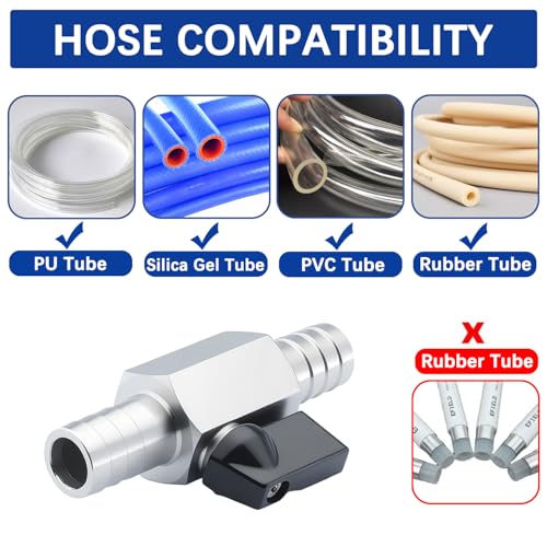 3/8″ Hose Barb Ball Valve, 304 Stainless Steel Mini Fuel Shut Off Valve,Heater Hose Shut Off Valve for Water Gas Fuel Drip Irrigation and Aquariums - size: 3/8″ Hose Barb