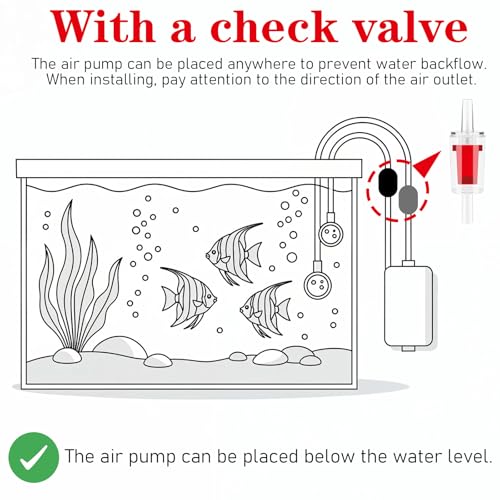 4PCS Aquarium Air Pump Connectors with Check Valve Aquarium, Y Shape 3 Way Airline Tubing Connector, Plastic Barb Equal Y Tee for 3/16 in Hose, Anti Shedding Fish Tank Tube Adapters Splitter