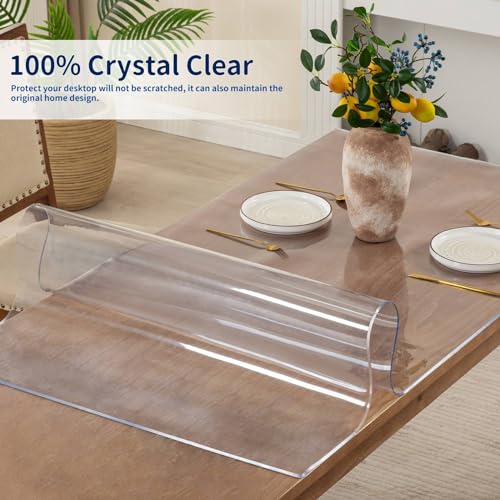12 x 36 Inch Clear Table Cover Protector, 2mm Thick Clear Desk Mat, Plastic Table Cover, Vinyl Table Protector, Desk Mats on Top of Desks - size: 12" x 36"