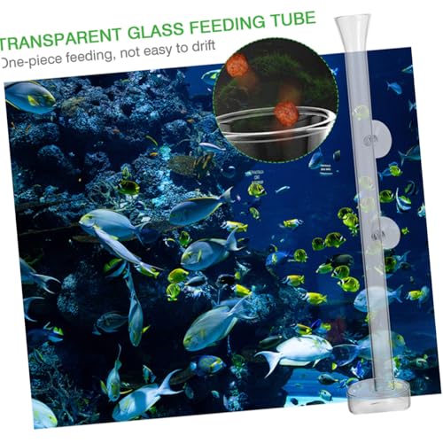 Toyvian Aquarium Shrimp Feeding Tube and Glass Feeder with 30cm Feeding Dish for Fish Tank Tools