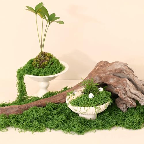 Fake Green Moss for Potted Plants Indoor,14.1oz Artificial Moss for DIY Crafts, Decorative Faux Grass for Planters, Model Making,Table Centerpieces,Walls, Wedding, Terrariums, Fairy Garden Accessories - size: 14.1oz