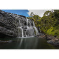 Waterfall Aquarium Background Jungle Rainforest Natural Landscape Fish Tank Background Tranquil Lake Blue Sky Terrarium Background Splendid Falls Scenery Aquarium Tank Wallpaper Poster 24x12in - color: Rock Light Green, size: 24(W)x12(H)in