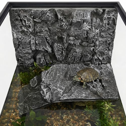 Toddmomy Rock Terrarium Background 3D Reptile Habitat Backgrounds, 17.7x11.8in Decorative Backdrop for Tanks Bearded Dragons Lizard Gecko Spider Chameleon Turtle Fish