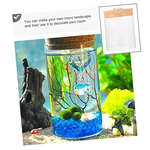 Ciieeo Cylinder High Borosilicate Glass Moss Plant Bottle Creative DIY Microlandscape Terrarium Holder for Indoor Decoration Mini Fish Tank - size: 9.50X6.20X6.20CM