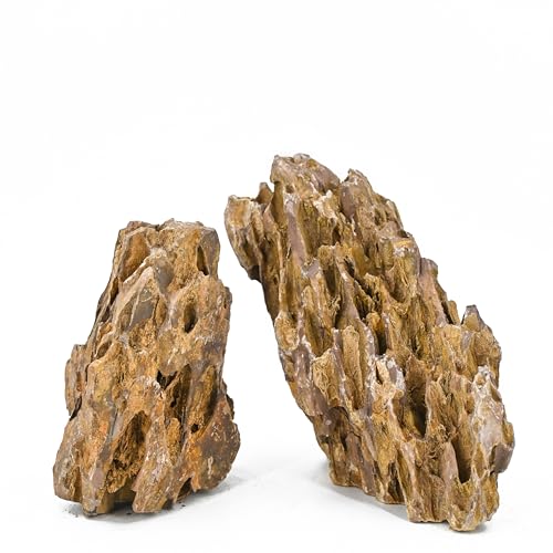 Unocho Dragon Stone Aquarium Rocks 5lb Seiryu Stone for Aquariums Landscaping Model Fish Tanks Terrariums Vivariums Paludarium Amphibian Enclosures(2-4 inches) - size: 5LB(2-4 inches)