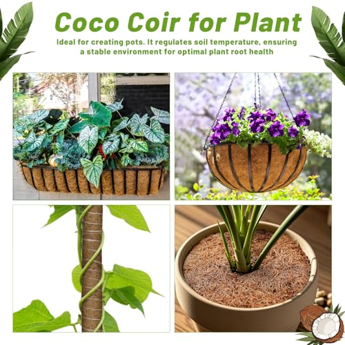 Remiawy Coco Liner Fiber Roll, 16 x 40 Inch Natural Coconut Coir Liner Sheet Coco Mat for Planter Flower Basket, Garden Decoration, Reptile Carpet, Animal Pet Pad, Window Box, DIY Moss Pole, Tortoise - size: 16X40 Inch