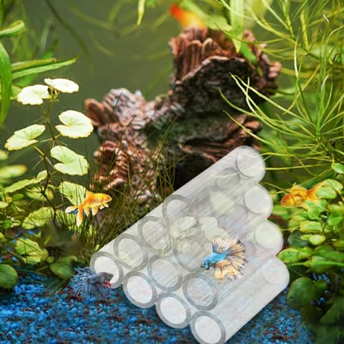 Aquarium Shrimp Cave - Clear Acrylic Breeding Habitat, Crystal Shelter Tube, Secure Aquatic Hideaway | Shrimp Breeding Tube for Small fishss Tank Environment - color: 10 Tubes
