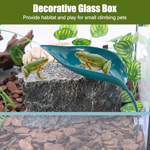 MiOYOOW 3PCS Betta Leaf Hammocks, Suction Cups Leaf Decorations for Terrarium, Reptile, Small Fish Sleeping Resting Hiding Playing Breeding