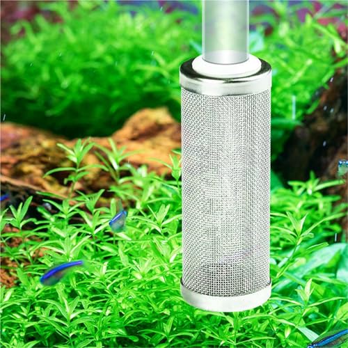 Aquarium Stainless Steel Mesh Filter Guard 10pcs Fish Tank Filter Stainless Steel Inlet Case Mesh Shrimp Nets Special Cylinder Filters Inflow Inlet Protect Aquarium Accessories(Large) - color: Large