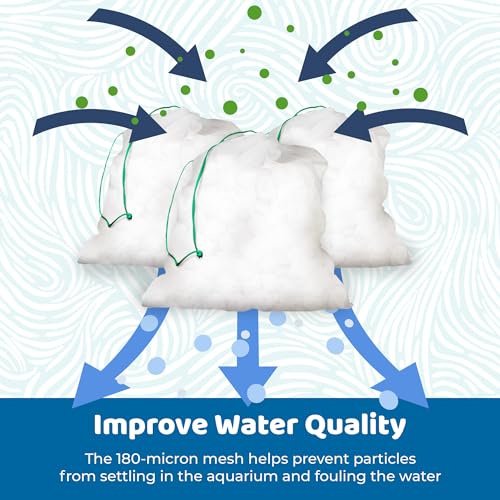 SunGrow Catappa Leaf Filter Bags, 10 Mesh Bags for Carbon Media, Durable Drawstring Bio Media Bags for Fish Tank Filters, Aquarium Fine Nylon Bags for Activated Carbon, Biosphere, or Ceramic Rings