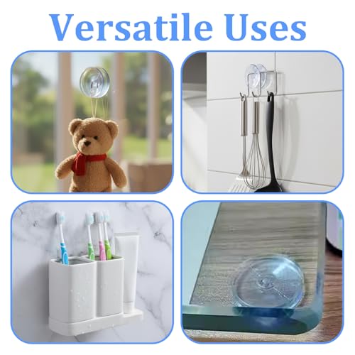 30 Pcs Double Sided Suction Cups, 0.8/1.18/1.4 Inch Clear Plastic Sucker Pads Without Hooks Non-Slip Small Suction Cups for Glass Table, Mirror, Aquarium
