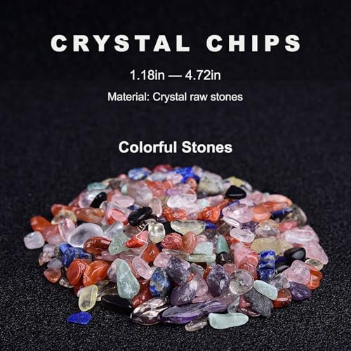 Crystal Chips Stone-Aquarium Rocks Decor,Fish Gravel,Tumbled Stone Chips for Aquascape Vase Filler,DIY Crafts,Indoor Plants - color: Colorful