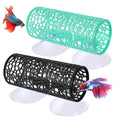 2 PCS Betta Fish Tunnel Tube, Betta Fish Toys Black Bettas Fishs Tunnel Hammock Bettas Tunnels Swim Tube, Soft Edged Bettas-Hammock Bed Bettas-Tank Accessories with Suction Cups for Crayfish Shrimps