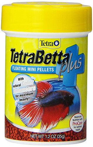 TetraBetta PLUS Floating Mini Pellets, Fish Food With Natural Color Enhancer, 1.2 ounces - size: 1.2 Ounce (Pack of 1), style: Mini Pellets