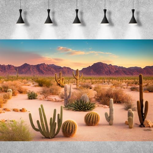 Desert Reptile Habitat Background Arid Landscape of Hot Sahara Desert Terrarium Background Desert Cacti and Sand with Dunes Aquarium Background Natural Hot Desert Fish Tank Background Vinyl 30x18in - color: Cacti Green, size: 30(W)x18(H)in
