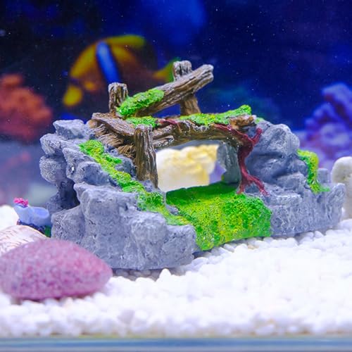Landscape Bridge Landscape Fish Tanks Decorations for Aquariums Terrarium Shrimp Grass Driftwood Ornaments Artificial Mountain Cave