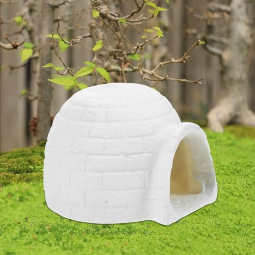 Vaguelly Mini Igloo Miniature Ice House Arctic Aquarium Figurines for DIY Dollhouse Micro Landscape Hideout House Fish Tank Decoration