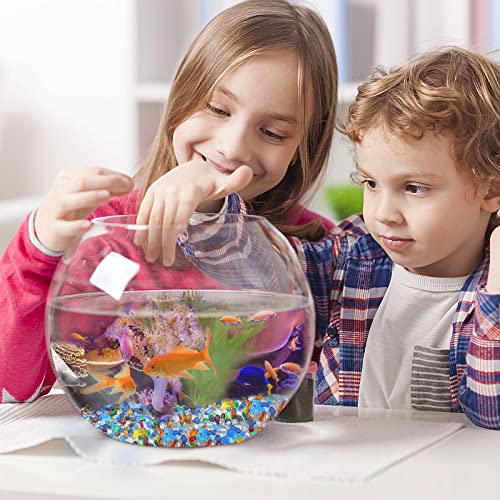 Keedolla Colorful Clear Sea Glass Pebbles Aquarium Gravel Fish Tank Rocks Small, Irregular Glass Gems Stones Beads Marble Pebbles Rock Sand for Garden|Vase Filler|Fish Turtle Tank Decorations - color: Rainbow, size: 0.93 Pound