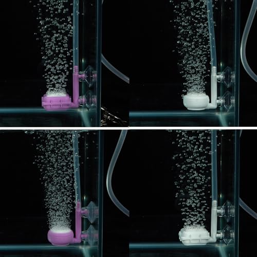 Aquarium Air Stone Disc, Tiny Fish Air Stone Ultra-High Dissolved Bubbler Airstone Bucket Diffuser Makes Super Tiny for Aquarium Fish and Small - color: Rose, size: round