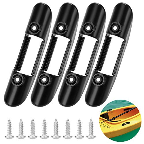 QKURT 4 Pcs Kayak Paddle Holder Clip, Universal Platic Fishing Net Clip Kayak Paddle Clip for Storage Kayak Paddle and Other (Including Screws)
