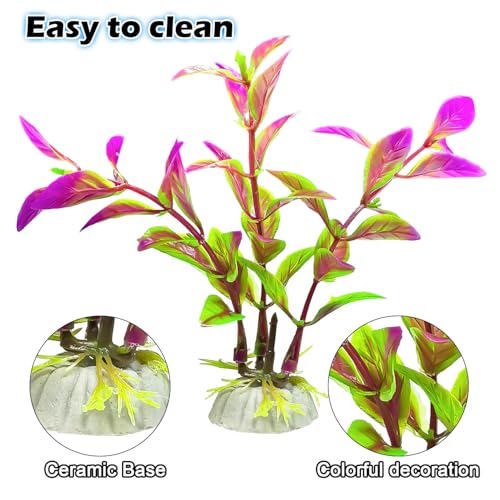 10Pcs Aquarium Plants, Fish Tank Accessories Artificial Aquatic Plants, Artificial Fish Tank Plastic Plants Decorations, Aquarium Decor