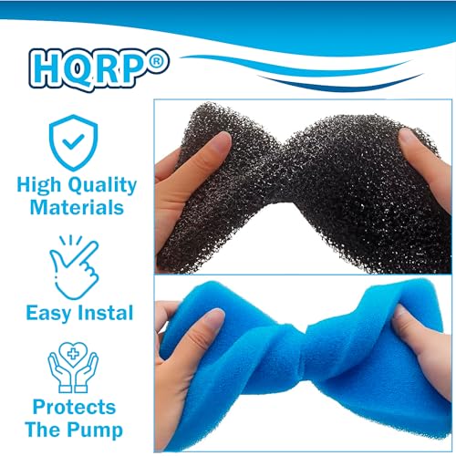 HQRP 8-Pack Coarse and Fine Pre-Filter Pads Compatible with Sunterra 320106 337106 Pump Pre-Filter Box, Blue and Black Filters Replacement - size: 8-Pack