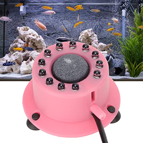 Fish LED Bubble Stone Disk Light,Aquarium Air Bubble LED Round Light Fish Air Bubbler Decoration Light for Illumination Oxygenation Decorations ()(#2)