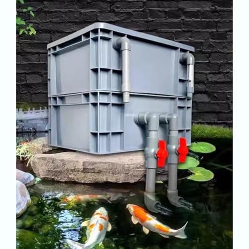 Aquarium Filter,Large Aquarium Filter Kit - Multi-Stage External Water Filter for Ponds & Fish Tanks, Oxygenation System, No Pump or Media Required, Easy Setup & Maintenance - size: 40x30x34cm-A