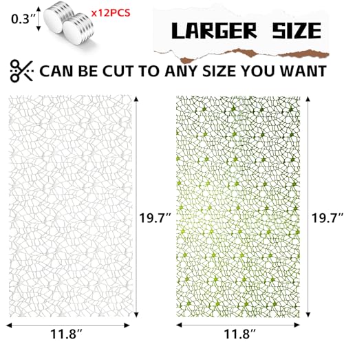 Hamiledyi Jumping Spider Enclosure Accessories 20 x 12'' Climbing Net Magnetic Spider Web Mesh Mantis Enclosure Net Tarantula Terrarium Habitat Decor (White+Green) - color: White+Green