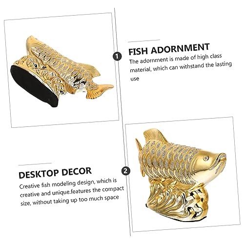 BESPORTBLE Unique Desktop Fish Adornment Ceramic Craft Fish Tank Décor Adornment Scene