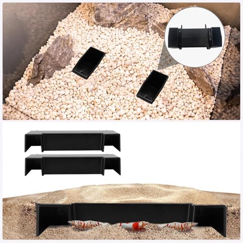 CPLIKE Shrimp Cave Aquarium Tunnel, Aquarium Decor Habitat Decoration, Black Plastic, Modern, Corydora Catfish, Kuhli Loach, Clown Cory Shrimp, Fish, 0.5"D x 2.5"W x 1.5"H - color: Underground Tunnel Black