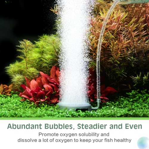 hygger Aquarium Air Stone Quiet Ultra High Dissolved Oxygen Diffuser Air Stones for Aquariums Nano Fish Tank Bubble Stone Kit Stainless Steel Air Stone for Aquarium Fish Tank and Hydroponics-2.2inch - size: 2.2inch